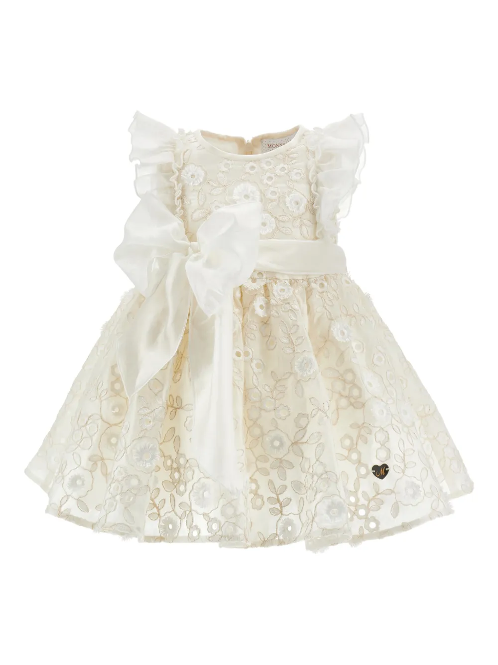 Monnalisa Abito a fiori con ruches - Toni neutri