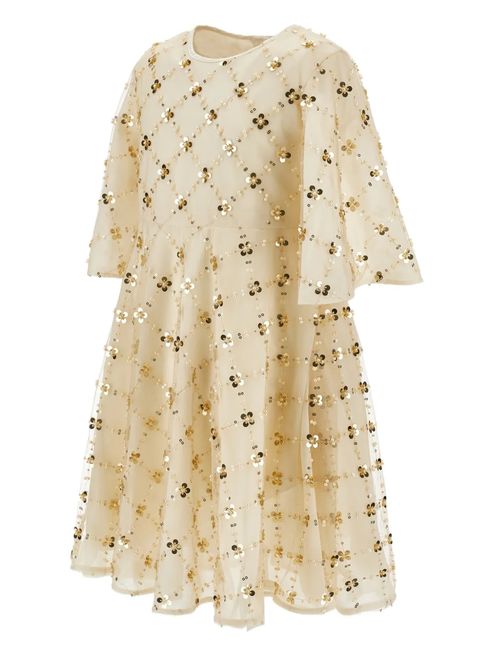 Monnalisa Jurk met pailletten Beige