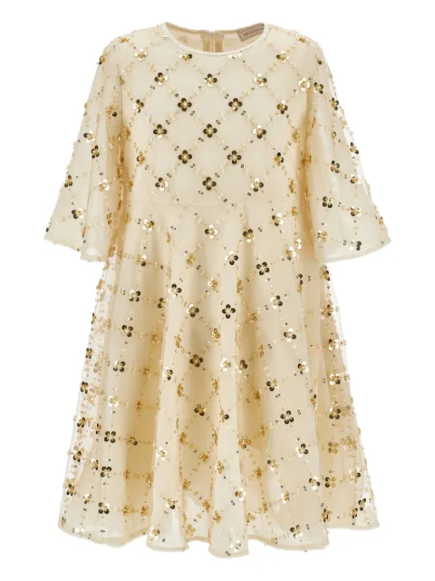 Monnalisa sequin-flower dress
