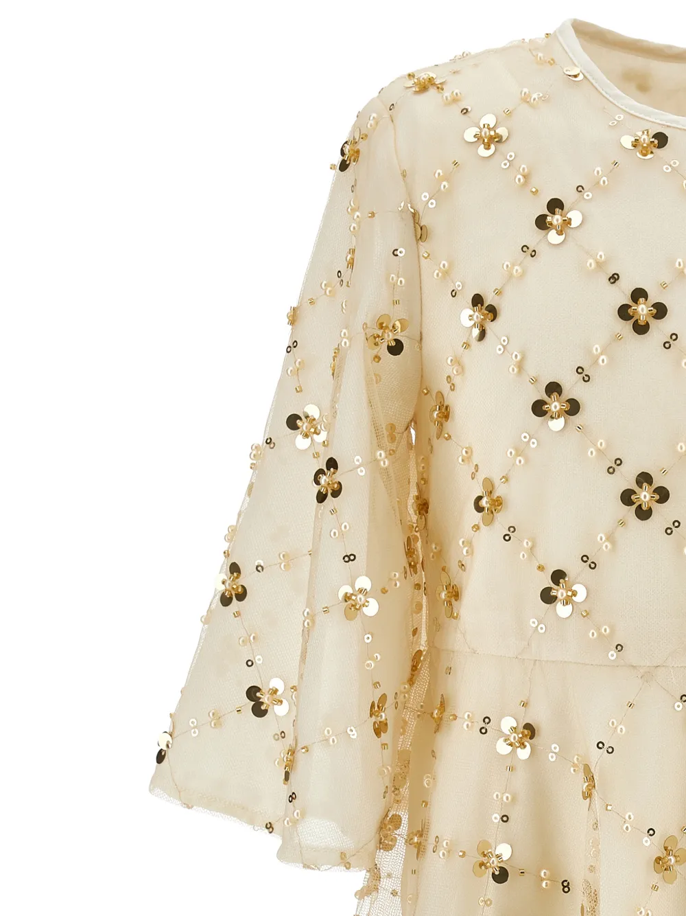 Monnalisa Jurk met pailletten Beige