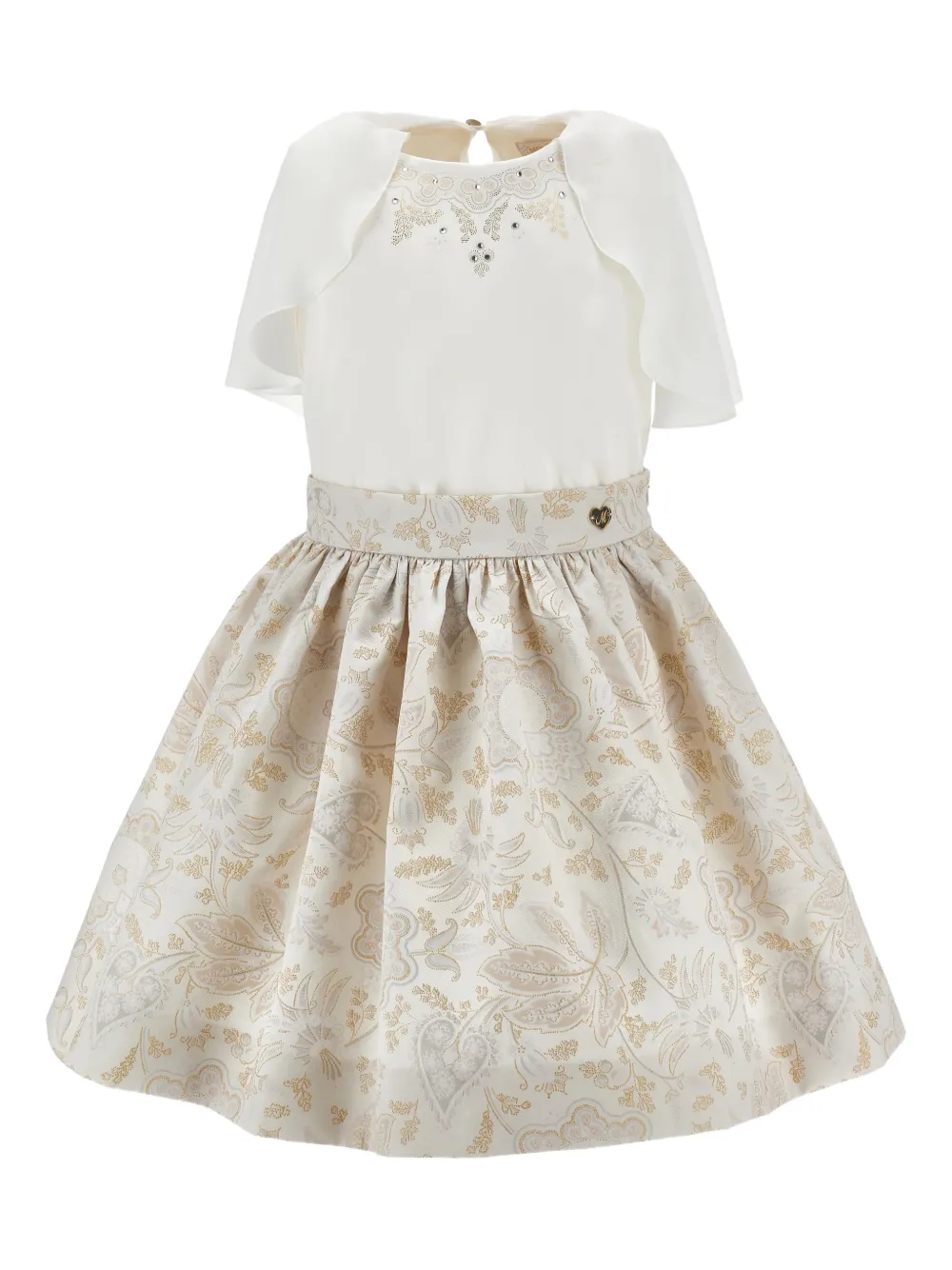 Monnalisa Set gonna con decorazione - Bianco