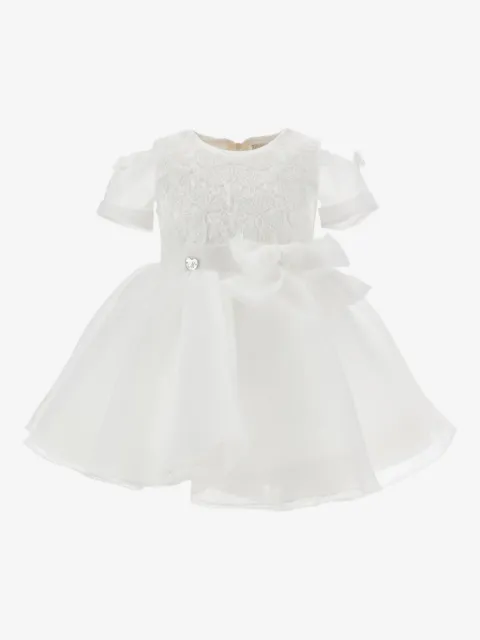 Monnalisa lace bow baby dress