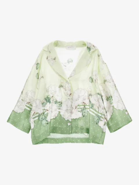 Monnalisa floral-print polka-dot top