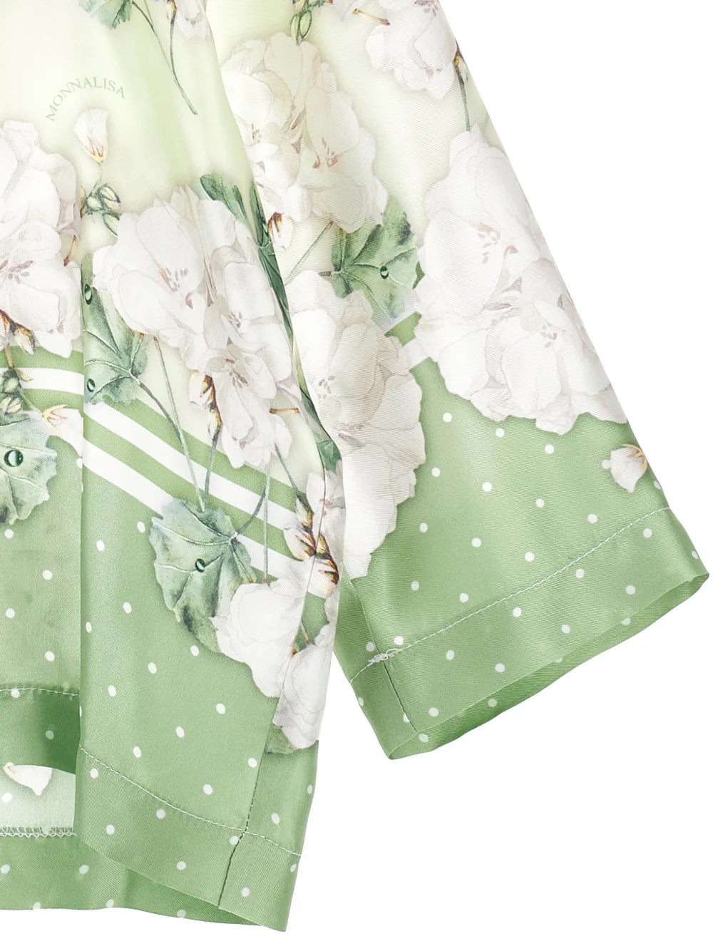 Monnalisa Top met stippen en bloemenprint Groen