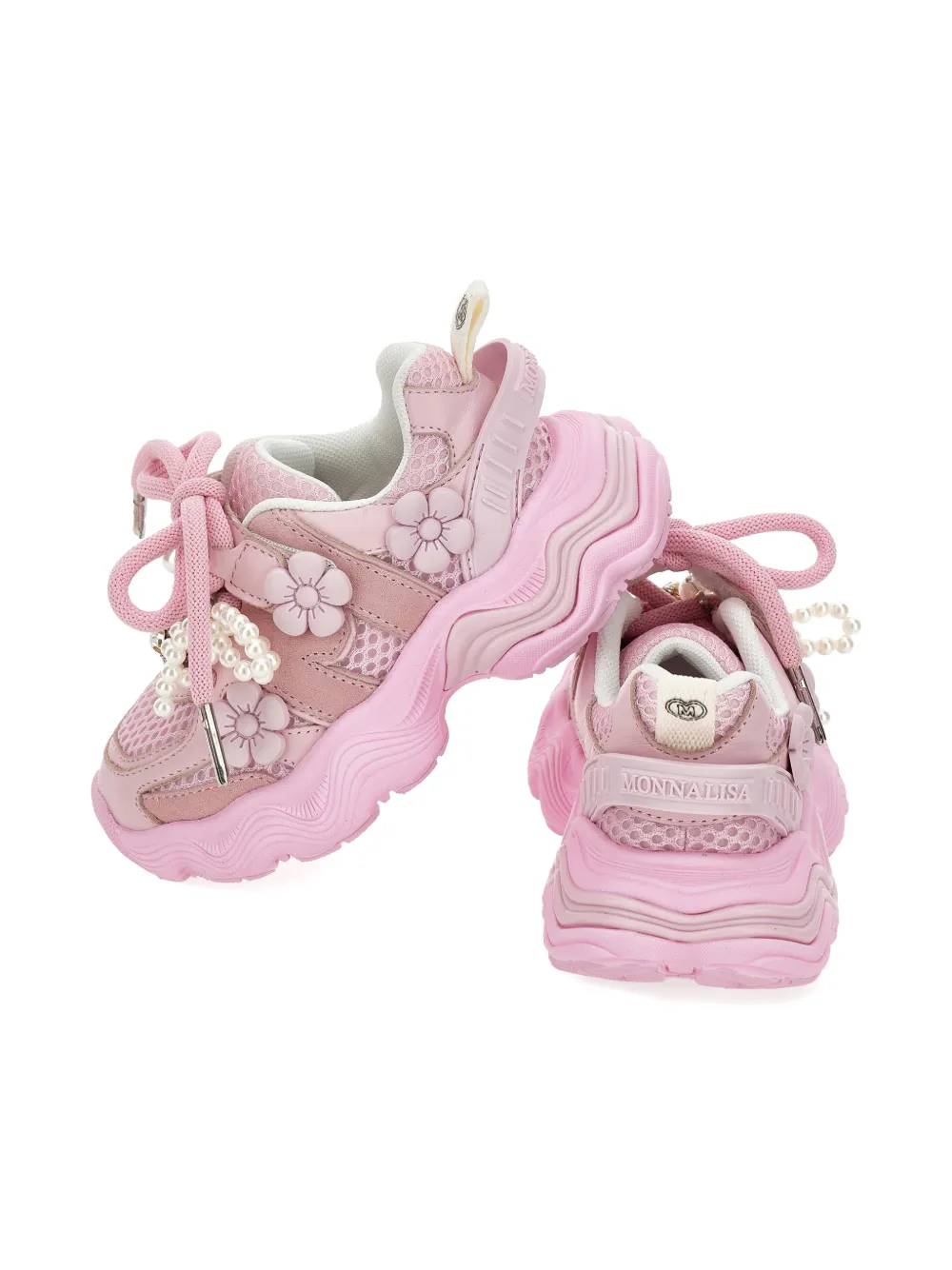 Monnalisa Flower sneakers met kralen Roze