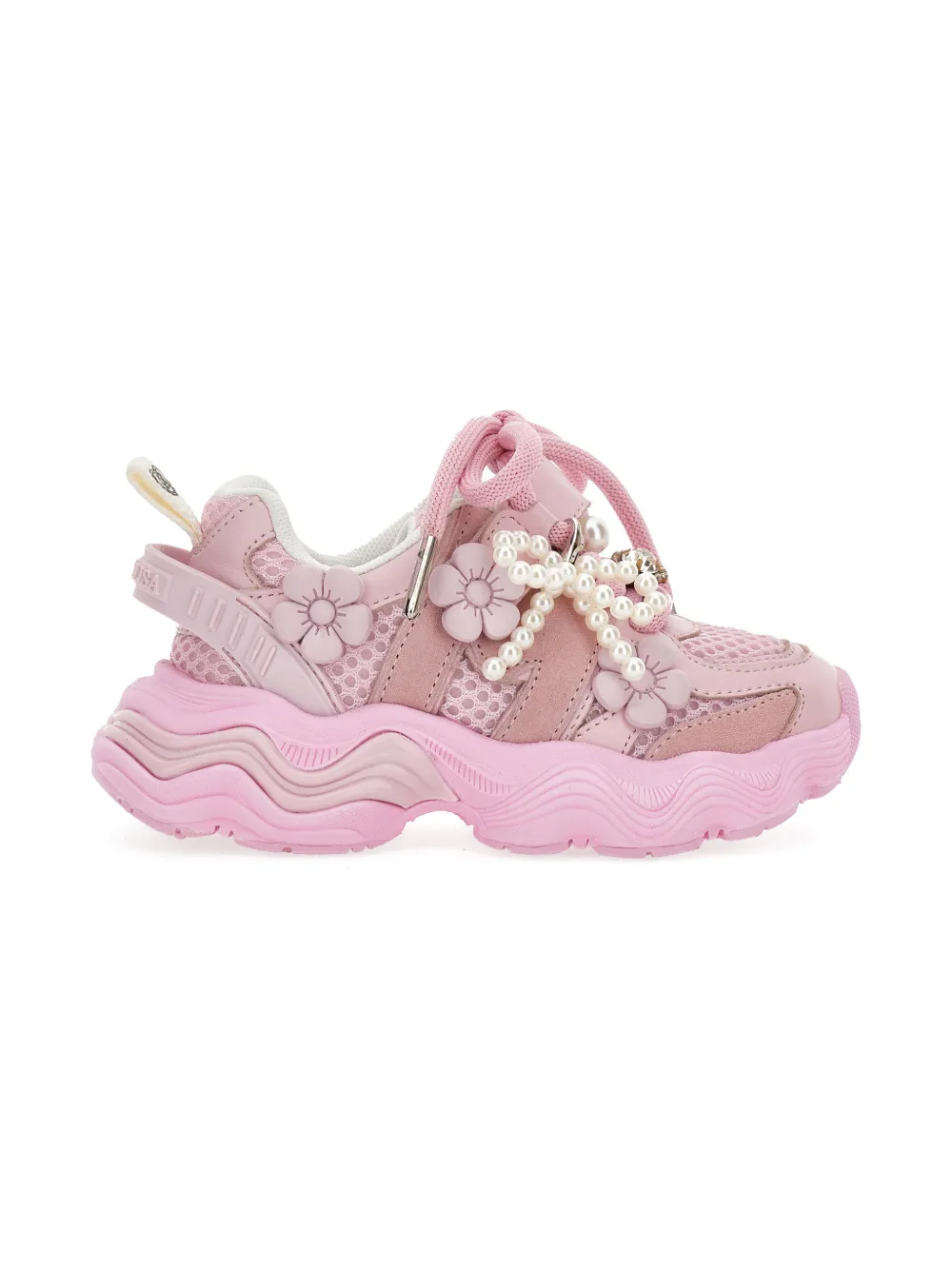 Monnalisa Flower sneakers met kralen Roze