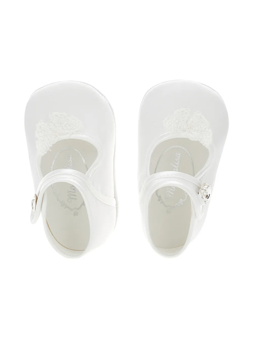 Monnalisa Slofjes met knoop en applicatie Wit