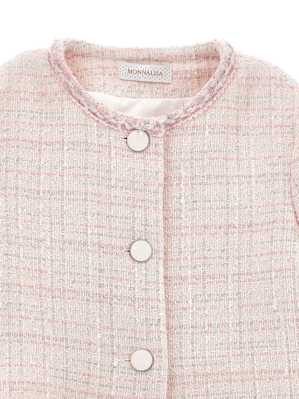 Monnalisa Tweed jack met knopen Roze