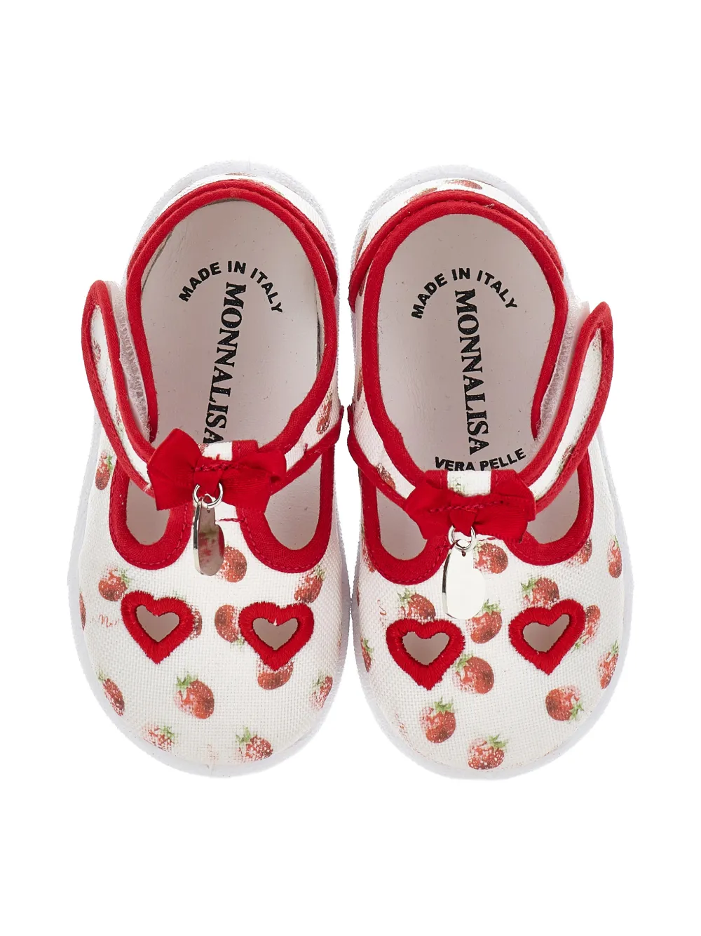 Monnalisa Babyschoentjes met aardbeiprint Wit