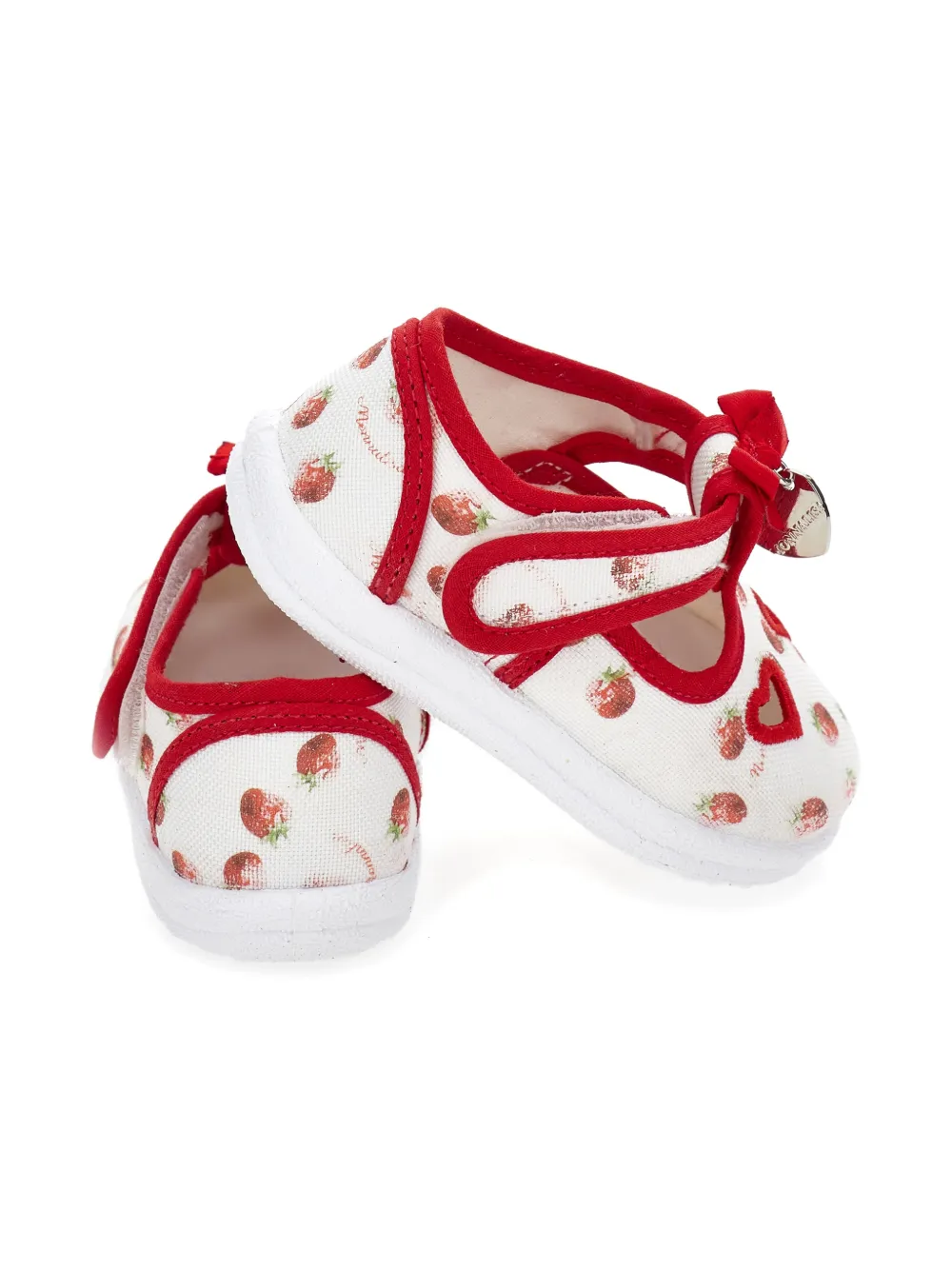Monnalisa Babyschoentjes met aardbeiprint Wit