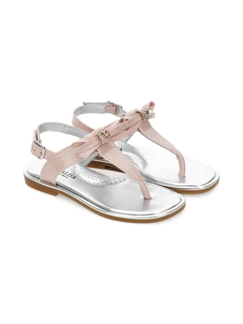 Monnalisa sandalias con tira para el dedo y moño