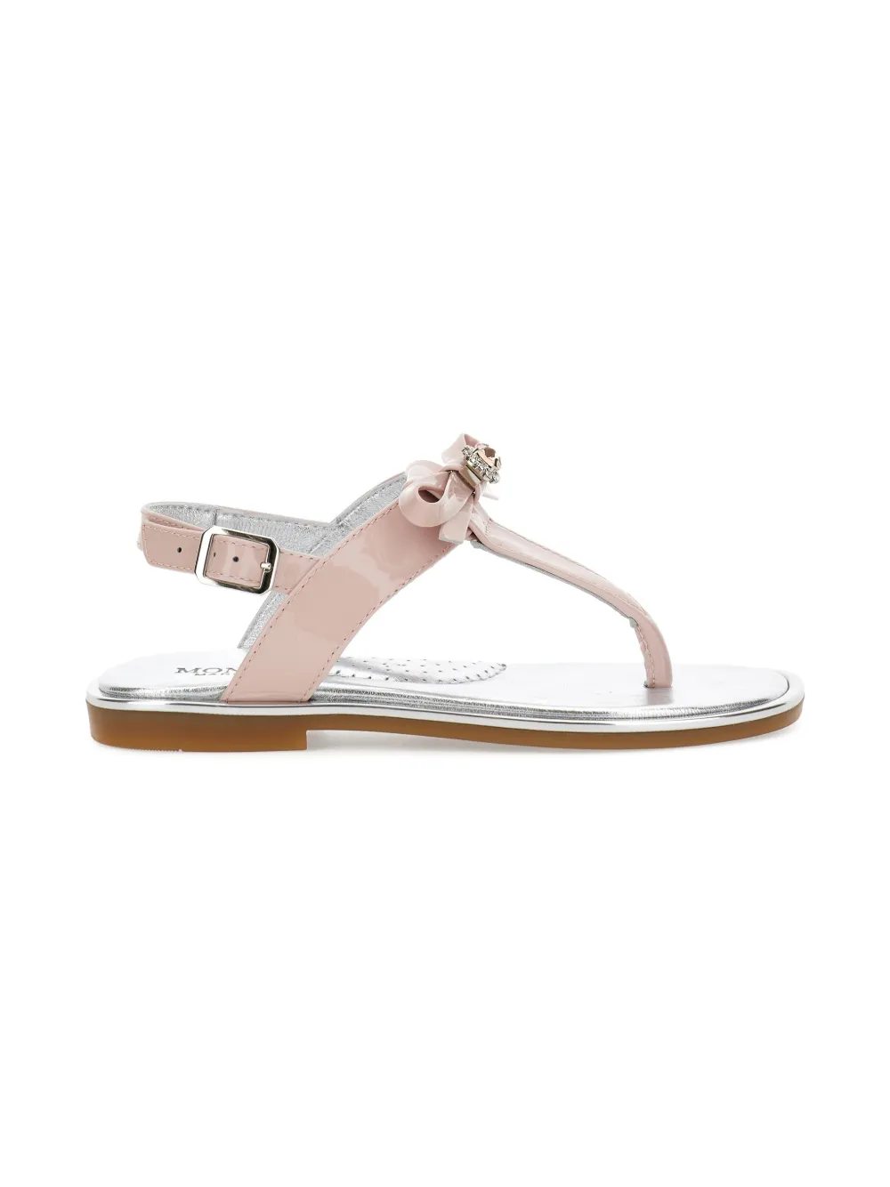 Monnalisa Sandalen met T-bandje en strikdetail Roze