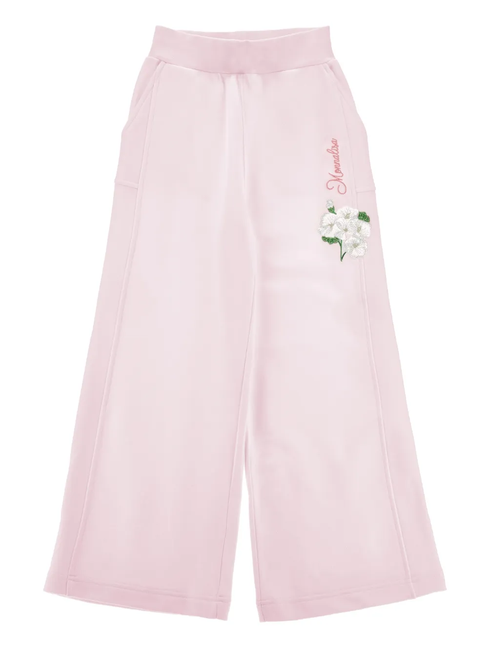 Monnalisa Pantaloni con ricamo a fiori - Rosa