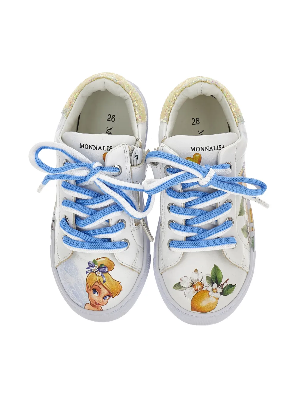 Monnalisa x Disney sneakers met glitterapplicatie Wit