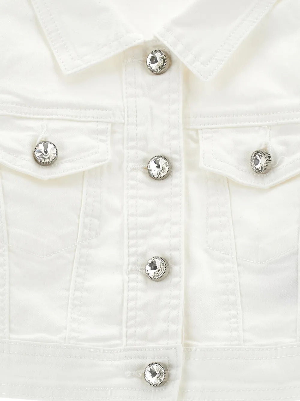  Monnalisa Crystal-embellished Jacket - White 