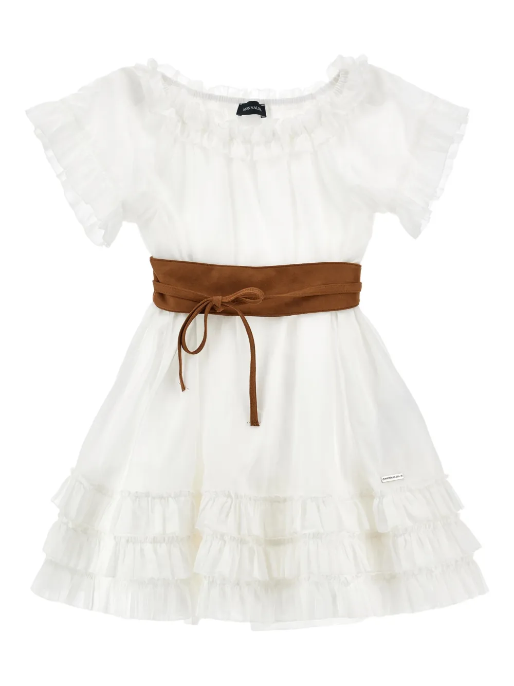 Monnalisa Abito con ruches - Bianco