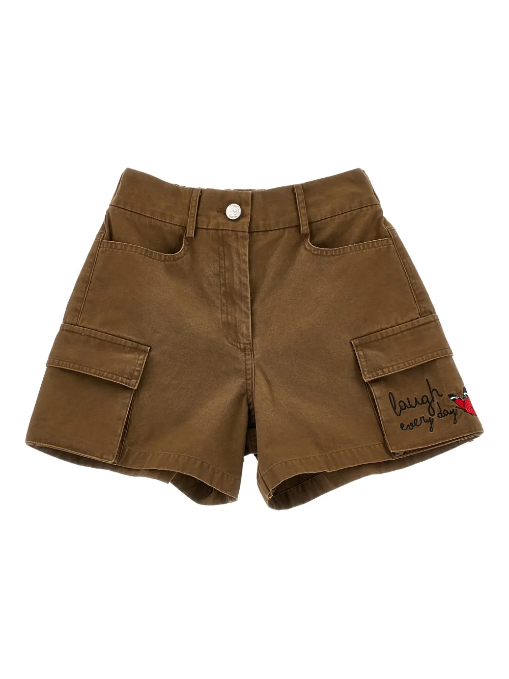 Monnalisa Shorts con ricamo e tasche cargo - Marrone