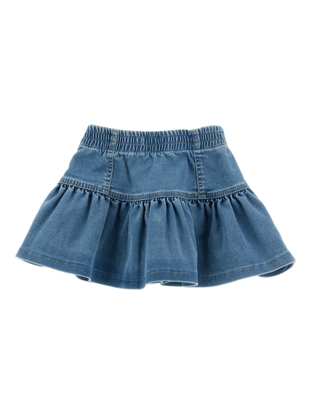Monnalisa Spijkerrok met geborduurd logo Blauw