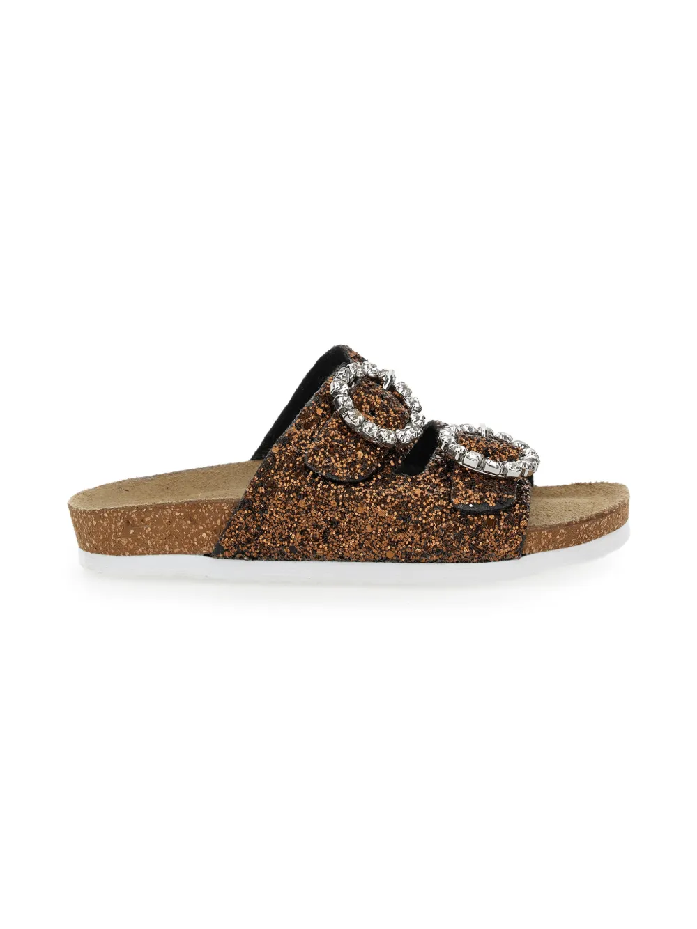 Monnalisa Sandalen met glitter gesp Bruin