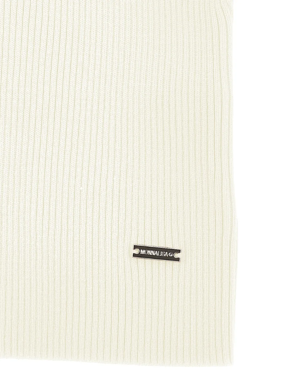 Monnalisa Geribbelde top met logoplakkaat Beige