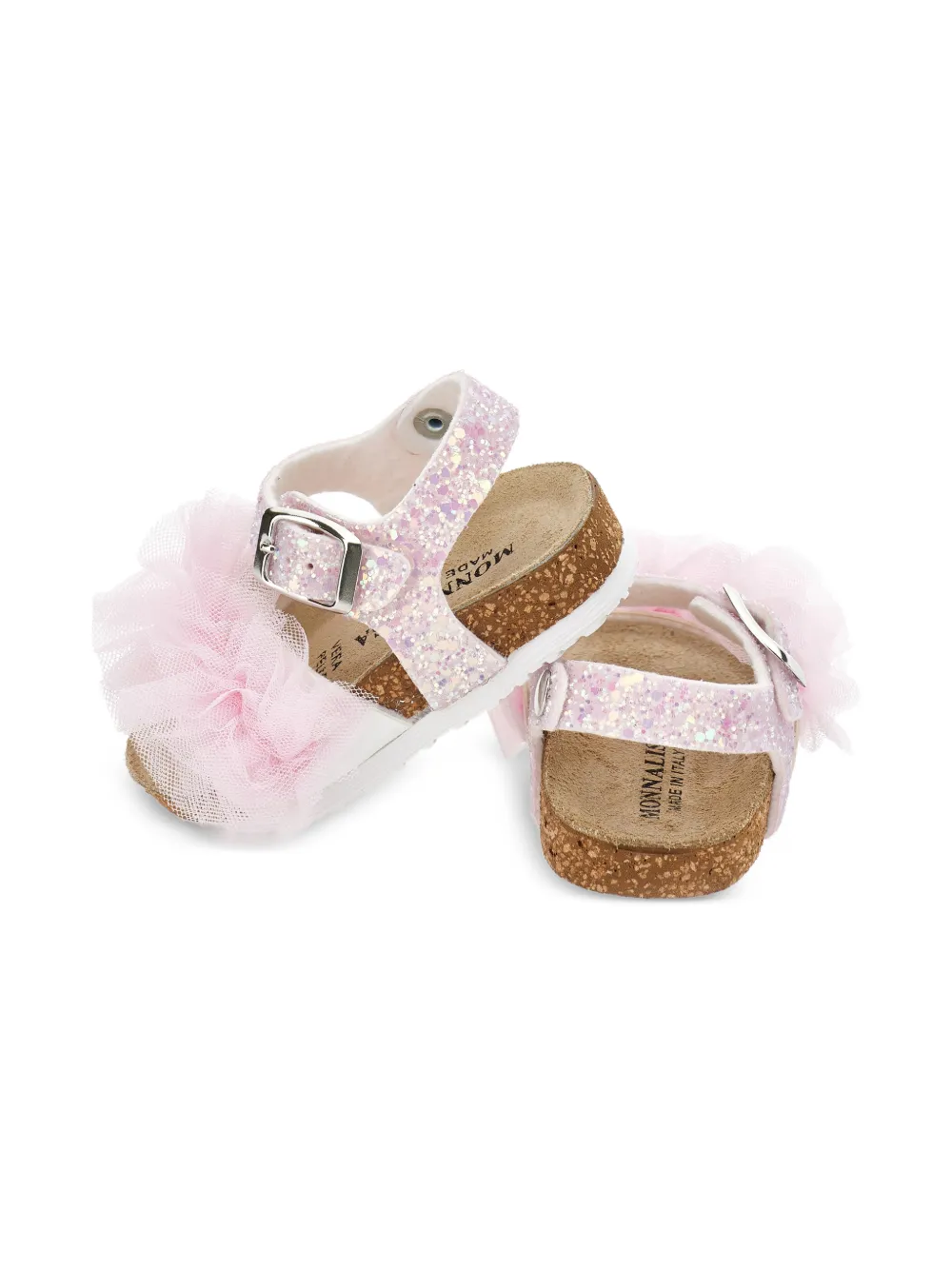 Monnalisa Sandalen met glitter en ruches Roze