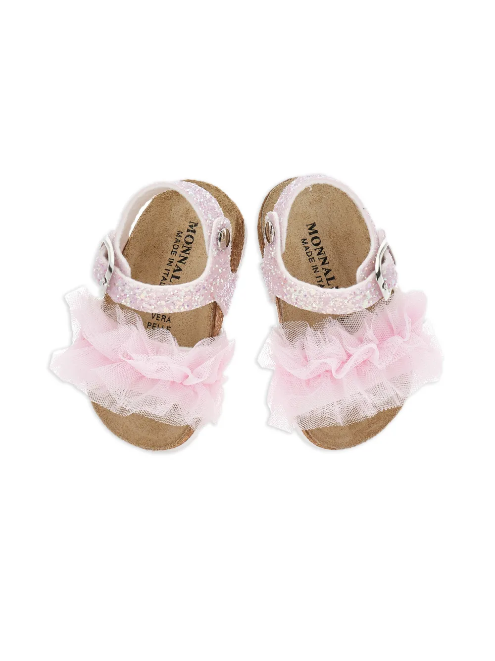 Monnalisa Sandalen met glitter en ruches Roze