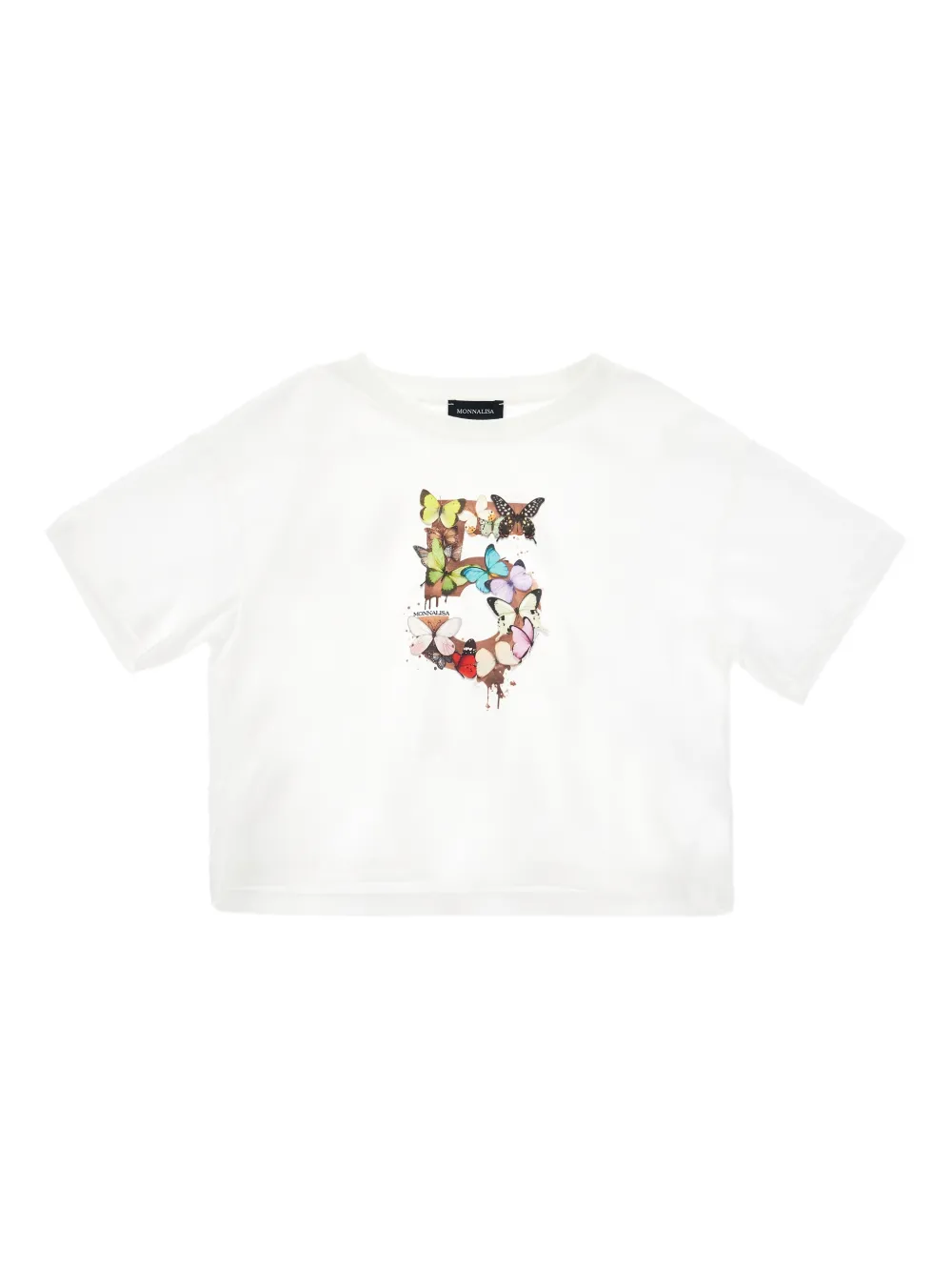 Monnalisa T-shirt con stampa farfalla - Bianco