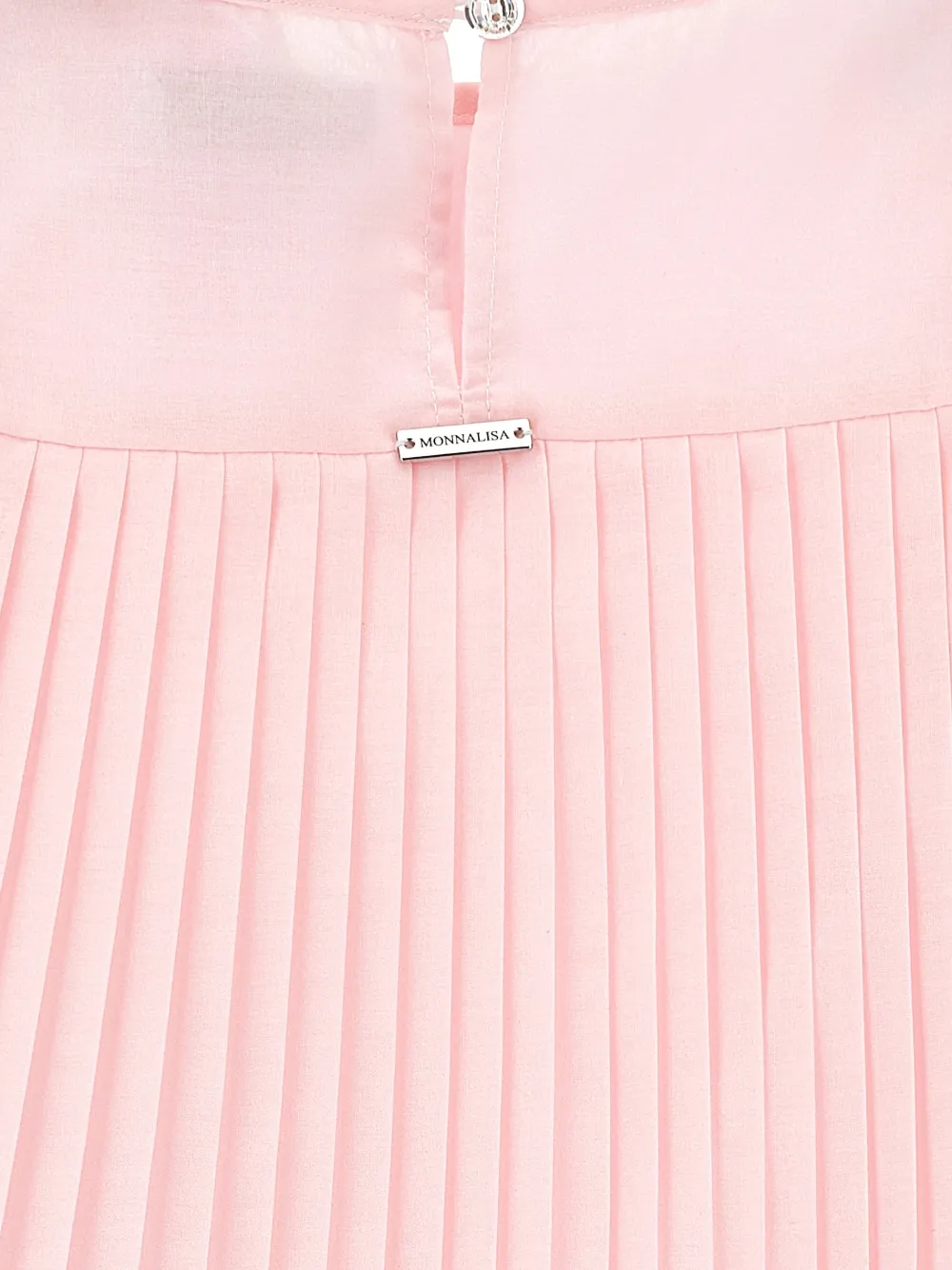 Monnalisa Geplooide jurk met bloemapplicatie Roze