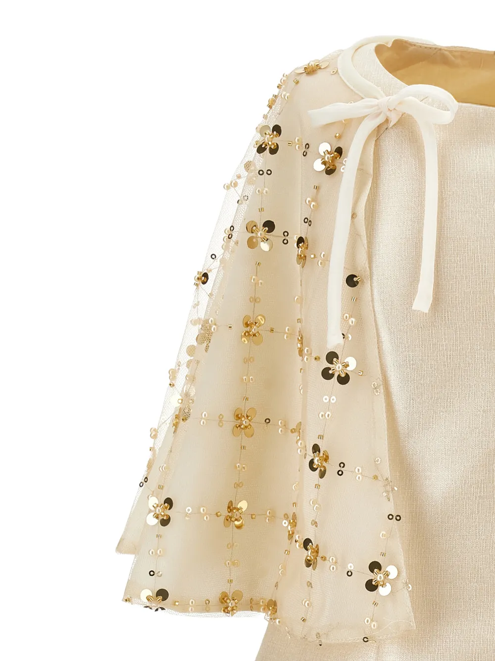 Cape Sequin-Embellishment Dress