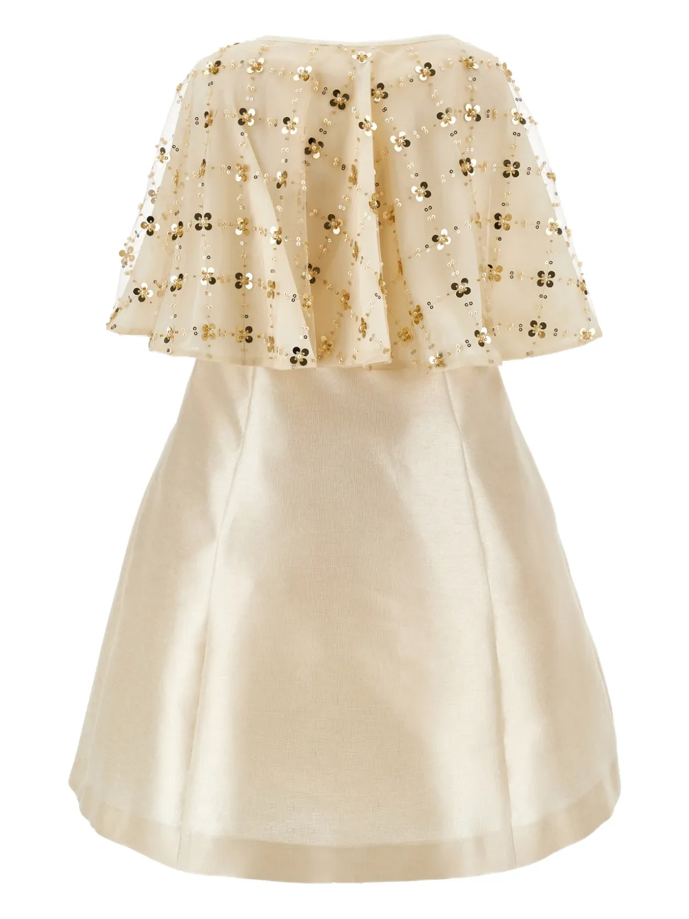 Cape Sequin-Embellishment Dress