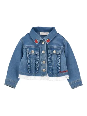 Chloé Kids eyelet-detail Denim Jacket | Blue | FARFETCH RO