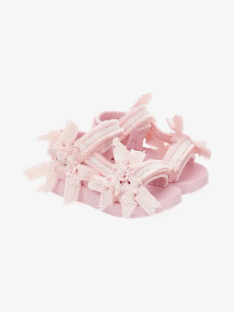 Monnalisa frayed bow sandals