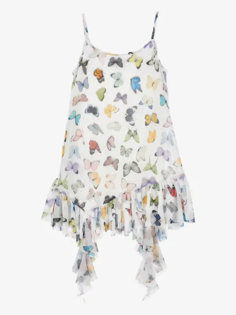 Monnalisa vestido con volantes y mariposas estampadas