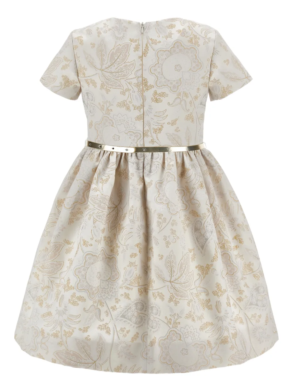 Monnalisa Jurk met bloemenprint en strik Beige