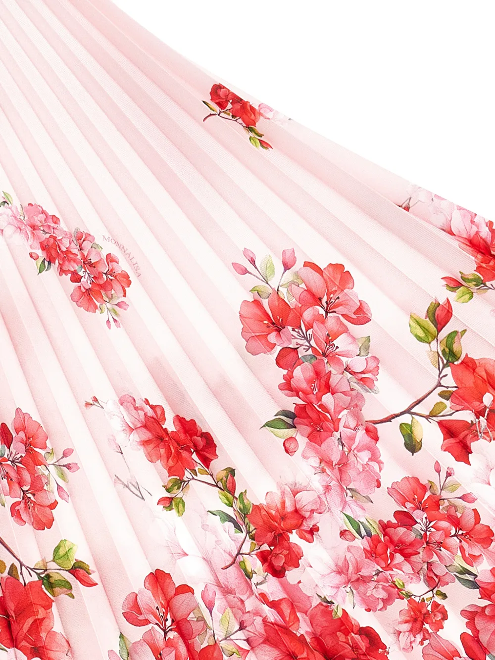 Monnalisa Plooirok met bloemenprint Roze