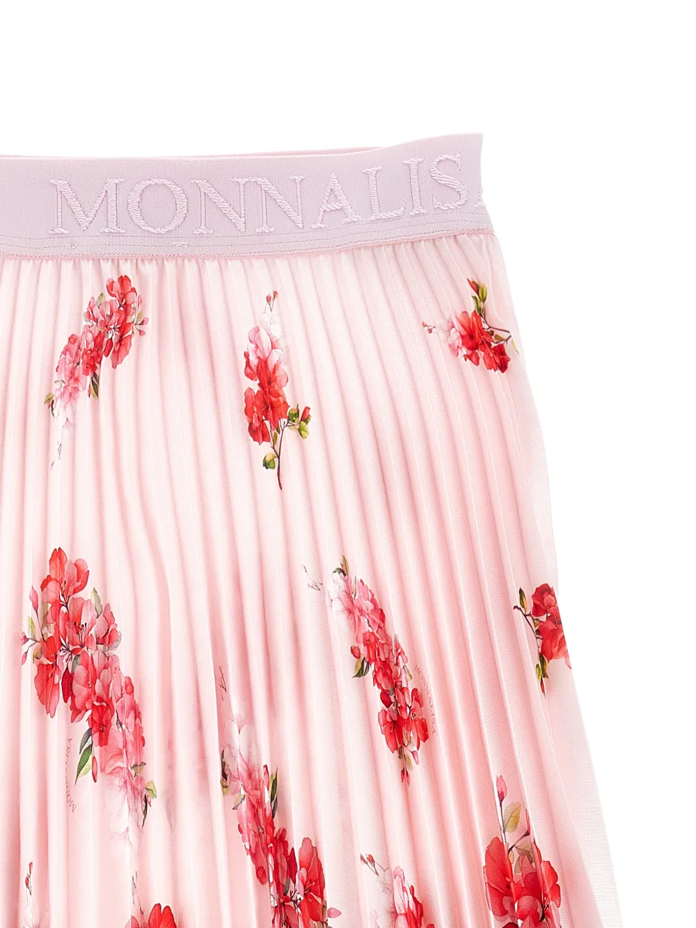 Monnalisa Plooirok met bloemenprint Roze
