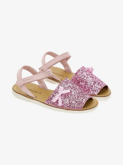 Monnalisa glitter bow sandal