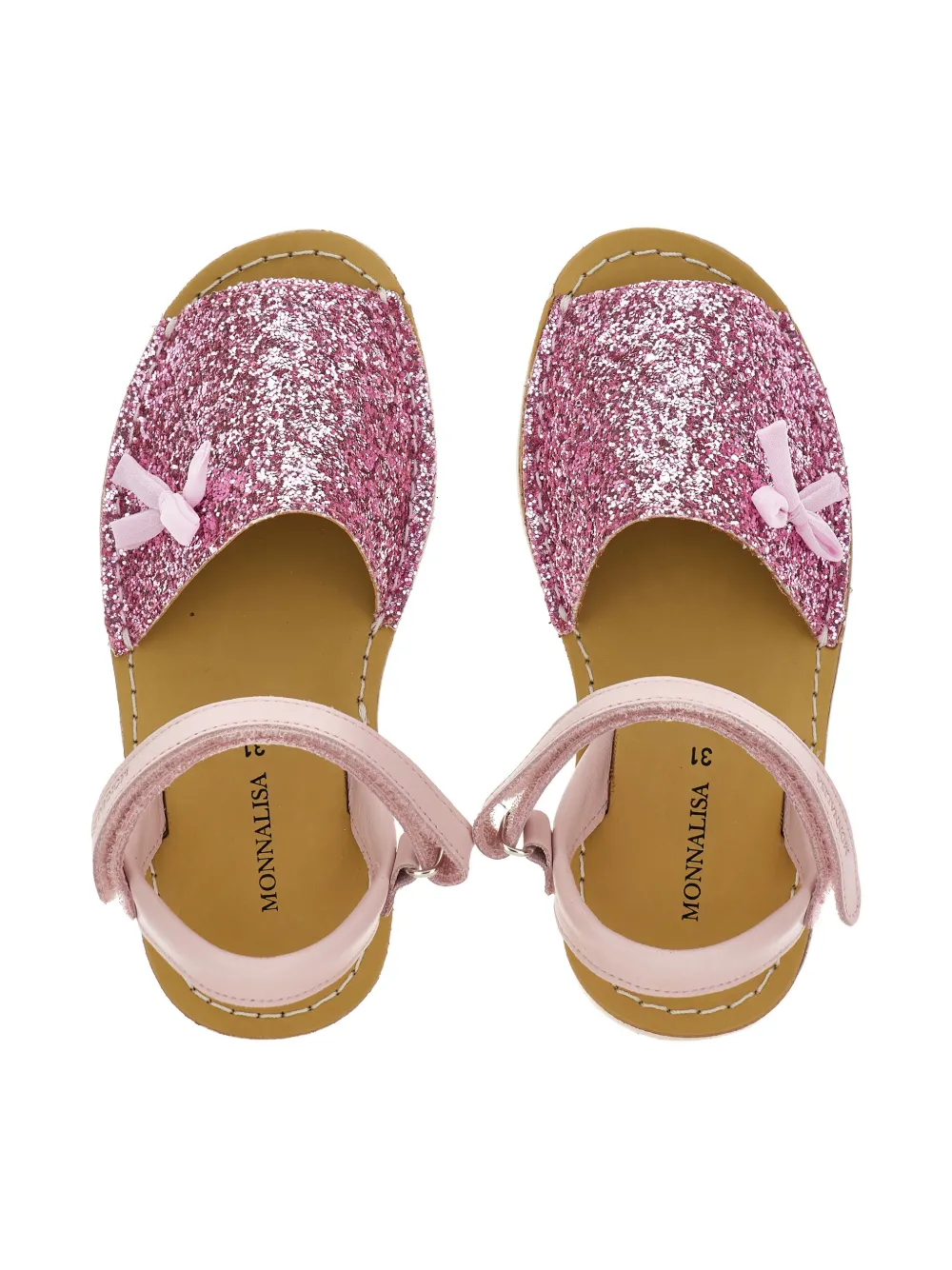 Monnalisa Sandalen met glitter strik Roze