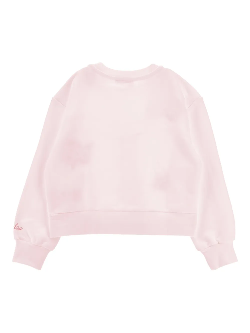 Monnalisa Sweater met geborduurde bloemen Roze