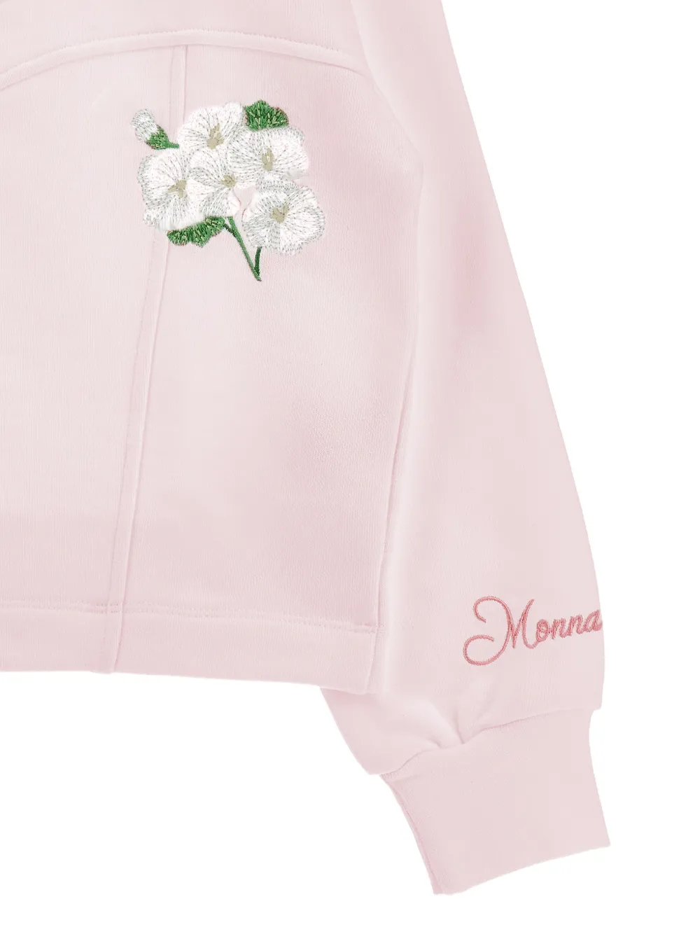 Monnalisa Sweater met geborduurde bloemen Roze