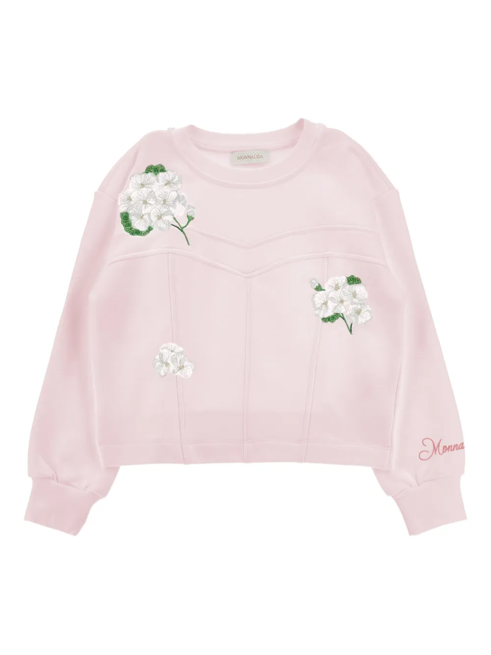 Monnalisa floral-embroidered sweatshirt - Pink