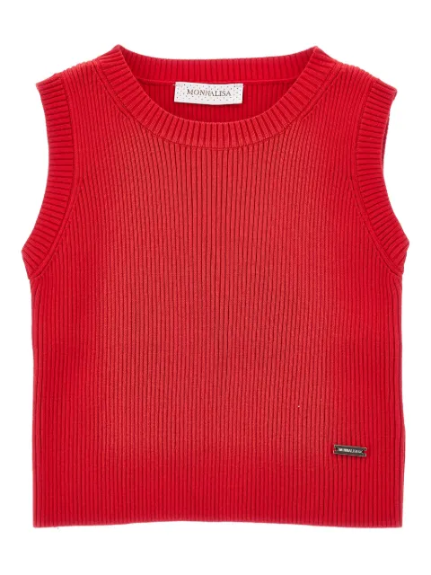 Monnalisa ribbed logo-plaque top