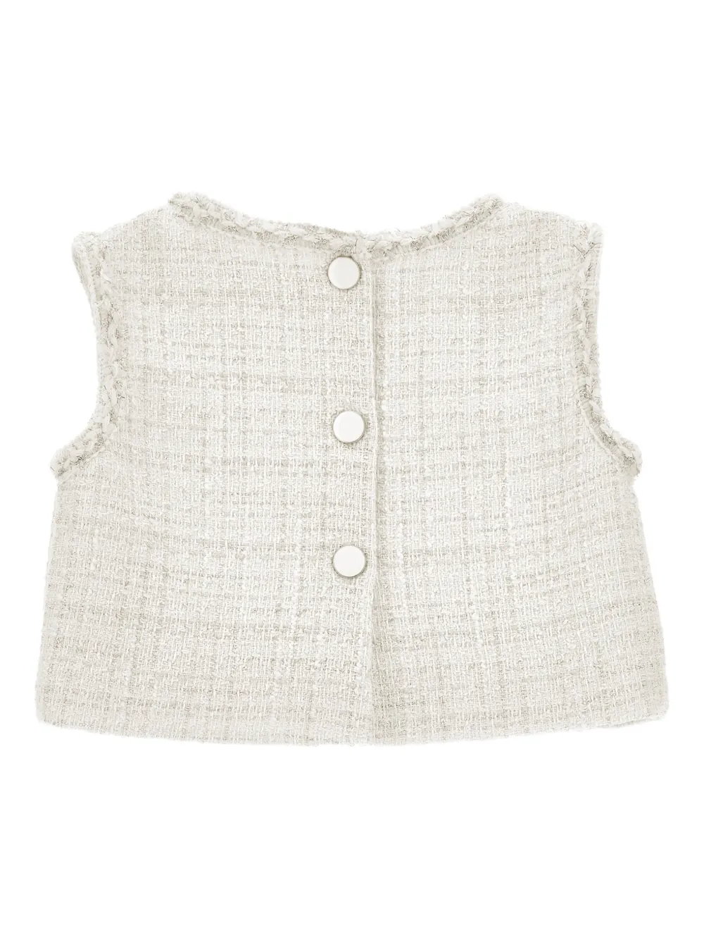  Monnalisa Fringed Top - Neutrals 
