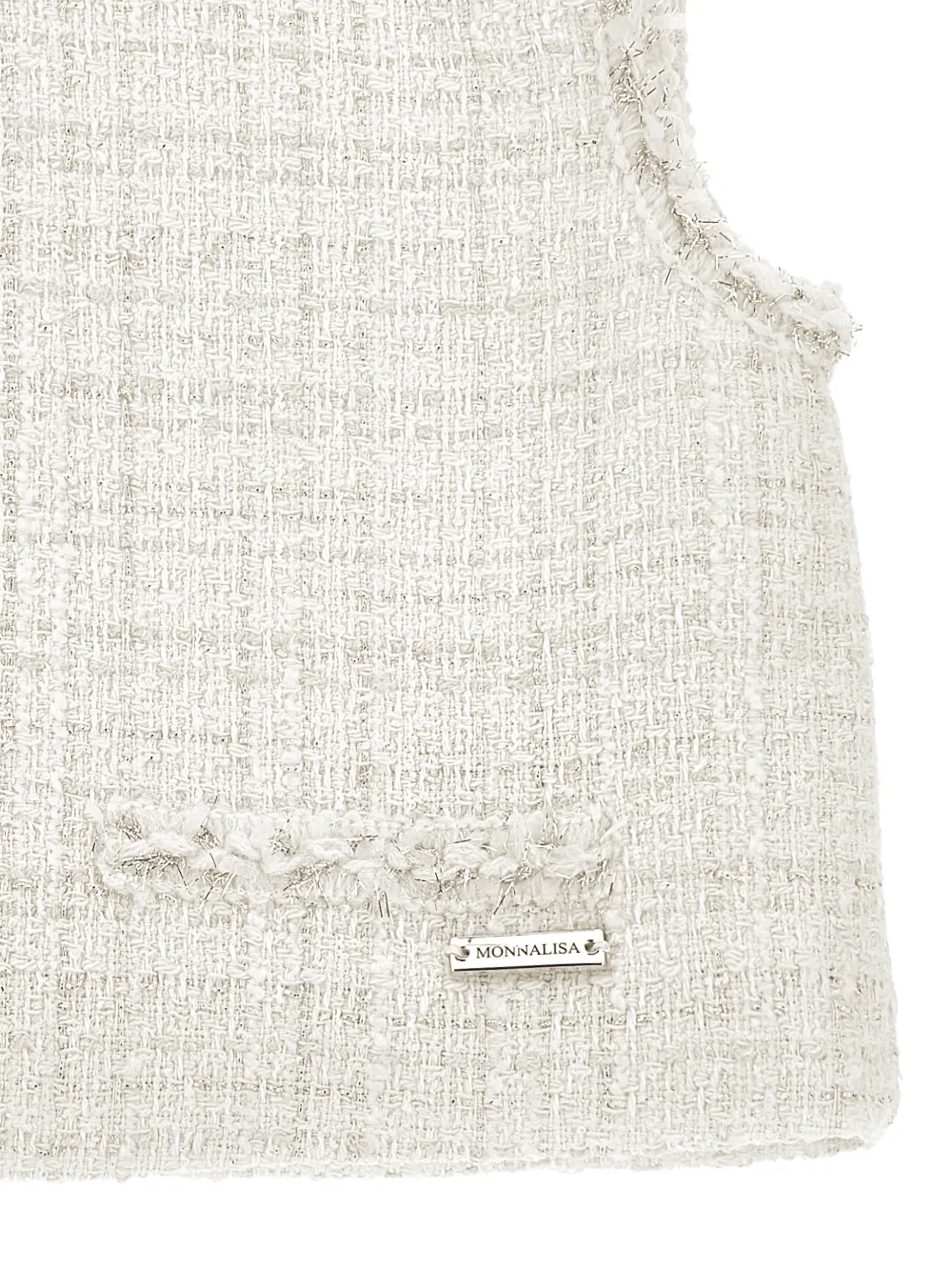  Monnalisa Fringed Top - Neutrals 