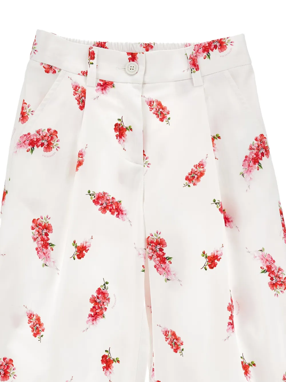 Monnalisa Broek met bloemenpatroon Wit