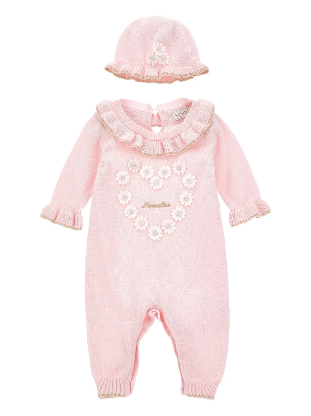 Monnalisa Set neonato a fiori - Rosa
