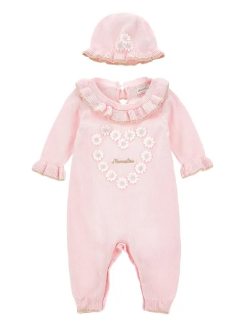 Monnalisa ruffled floral babygrow set