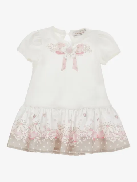 Monnalisa bow-motif floral-print dress