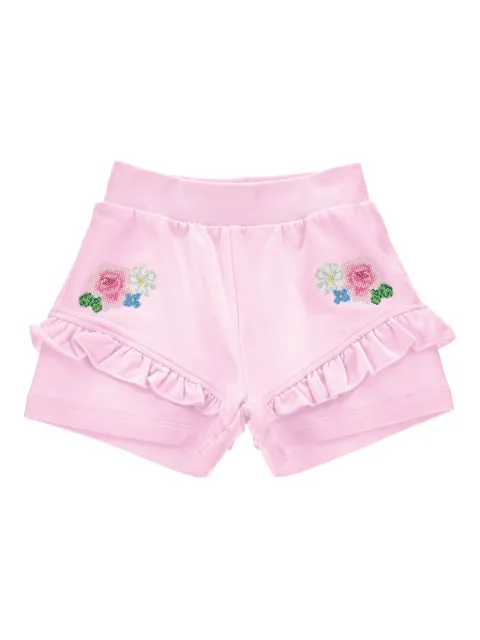 Monnalisa floral-embroidered shorts