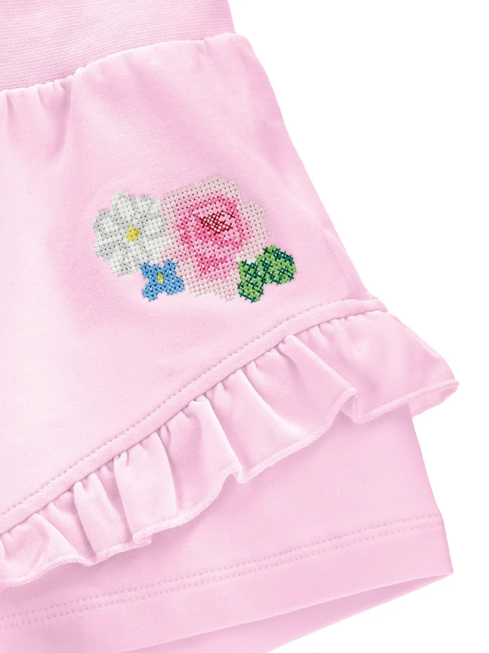 Floral-Embroidered Shorts